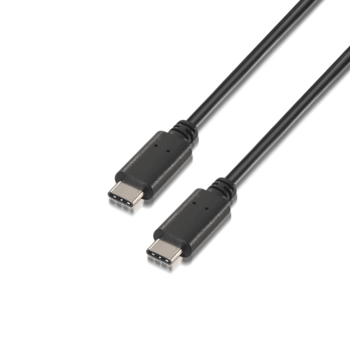 cable usb 2.0 aisens 3a tipo usb c m usb c m negro 0.5m