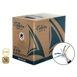 phasak bobina de cable de red exterior cca solido en caja  ftp  cat. 6  100 metros