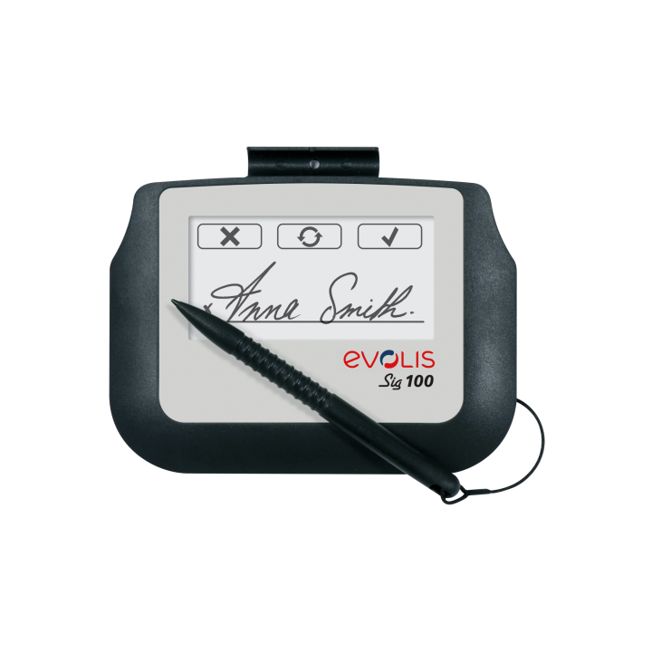 badgy evolis sig100 10,2 cm  4  blanco, negro lcd