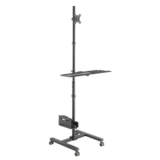 equip soporte suelo con ruedas equip vesa hasta 32 pulgadas max 8kg + soporte teclado max 2kg