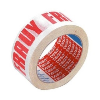 tesa cinta de embalaje impresa muy fragil 50mm.x132m. blanco / rojo tesa 60089 00002 00  pack  6 uni