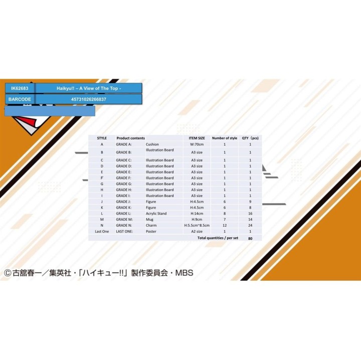 banpresto ichiban kuji banpresto haikyu a view of the top lote 80 articulos