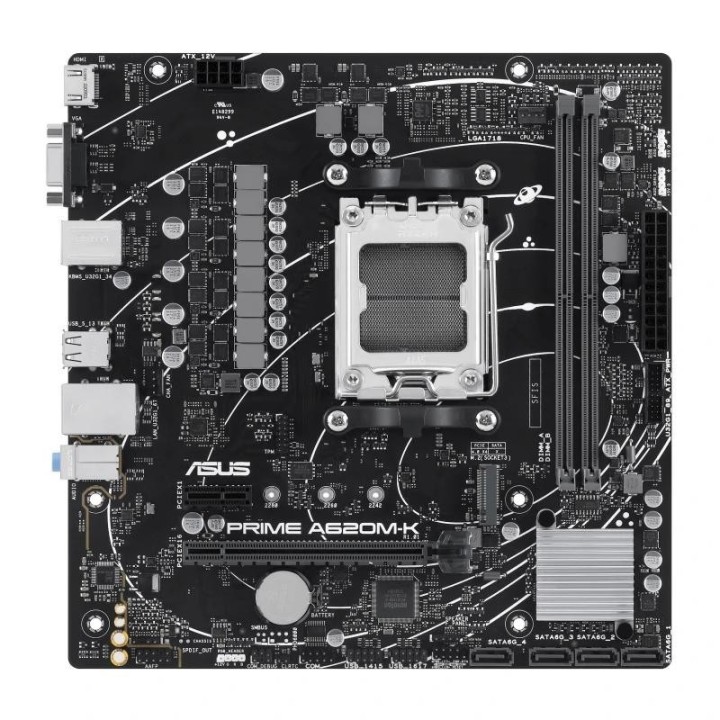 asus placa base prime a620m k matx am5