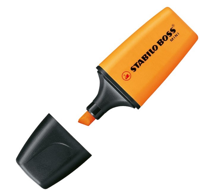 marcador fluor. stabilo boss mini naran