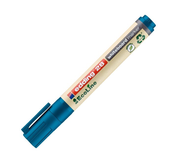 marcador piz blanca. edding 28 ecoline azul