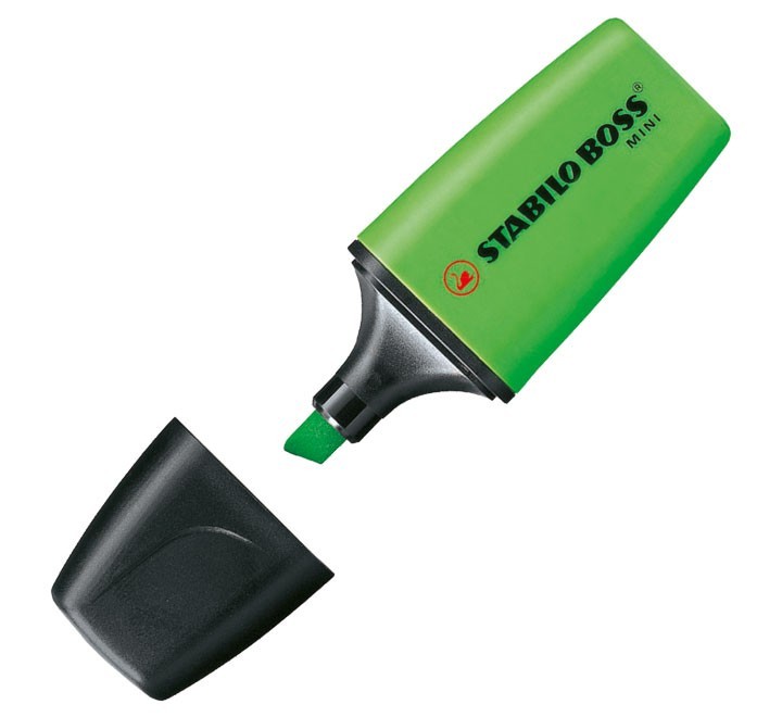 marcador fluor. stabilo boss mini verde