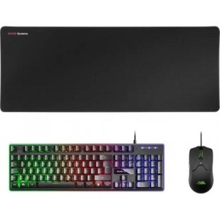 mars gaming kit teclado + raton mars gaming mcpx rgb negro + alfombrilla