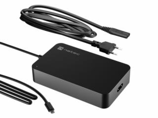 cargador natec grayling usb c 90w para portatiles, tablets, phones