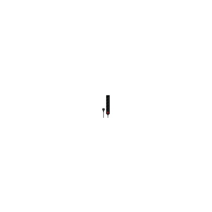 regleta de 5 enchufes 5m negro savio lz 03 con interruptor capacidad maxima 2500w