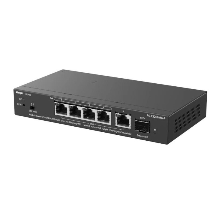 reyee es206mg p switch 4xmgb poe 1xsfp+ 70w