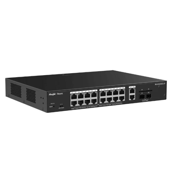 reyee es220gs lp switch 18xgbe  16 poe  130w 2xsfp
