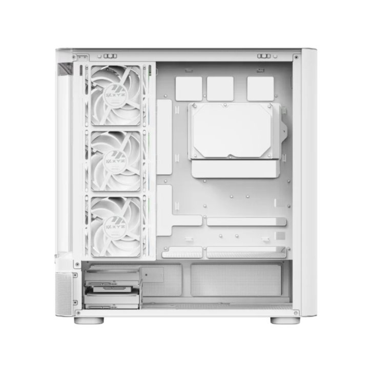 torre atx xyz quantum white 4xvent 120mm argb cpu max 180mm gpu max 400mm