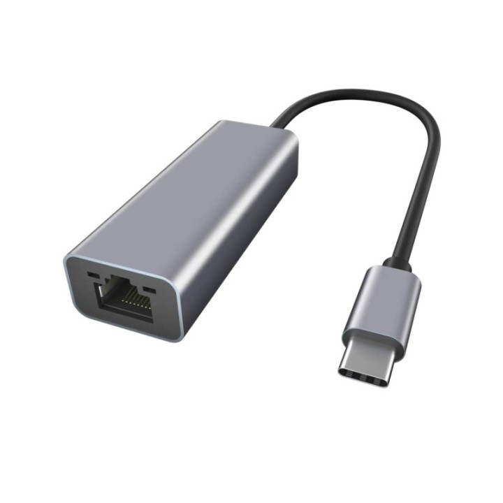 ewent adaptador de red ewent usb tipo c macho a rj45 hembra gris