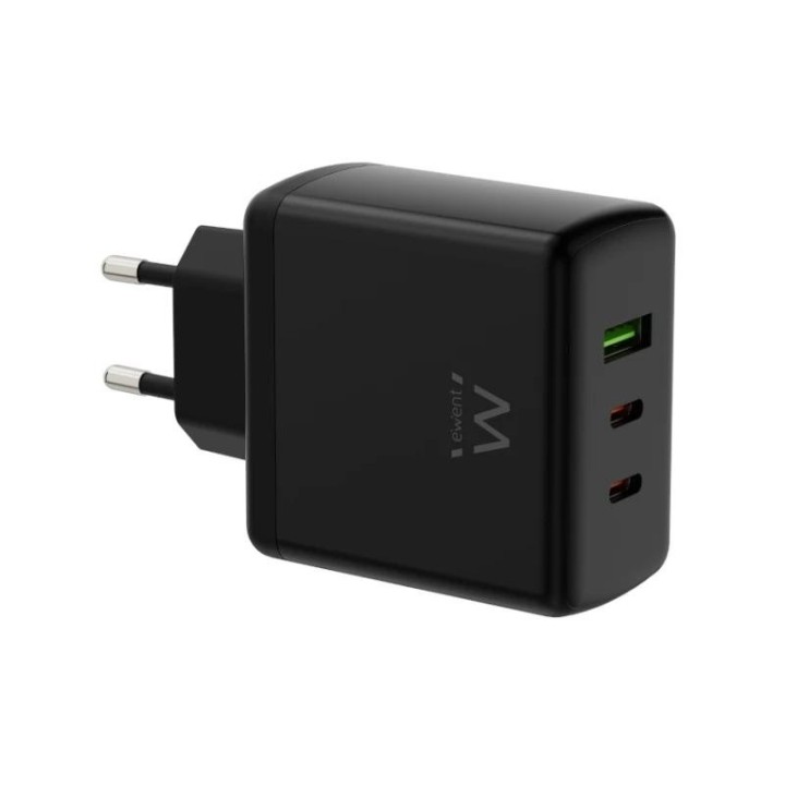 ewent cargador gan fast 65w 2 usb c pd 1usb a qc