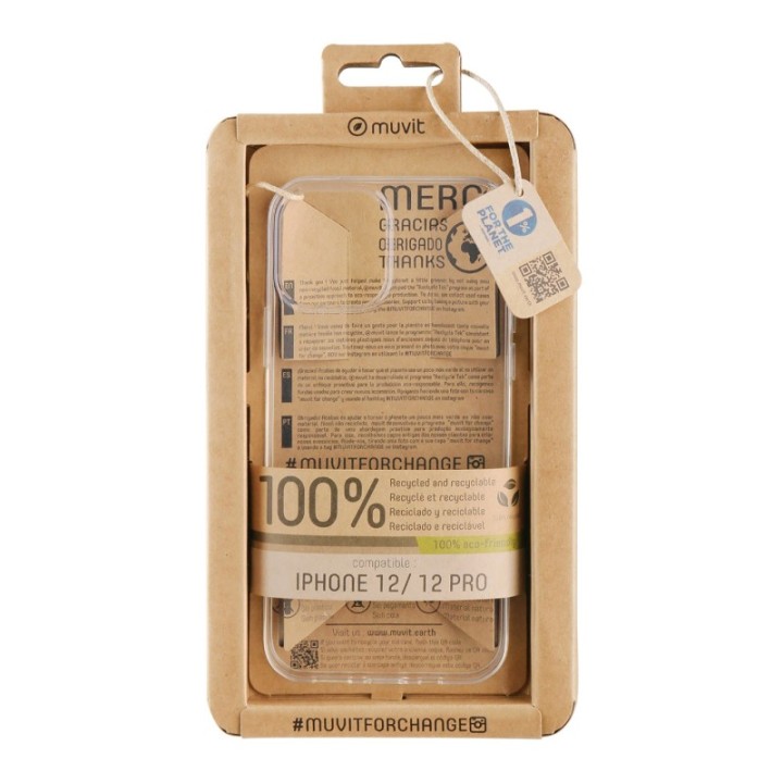muvit funda muvit recycletek para apple iphone 12   12 pro transparente