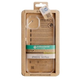 muvit funda muvit recycletek para apple iphone  14 plus transparente antibacterias