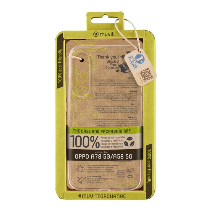 muvit funda muvit recycletek para oppo a78 5g   a58 5g transparente