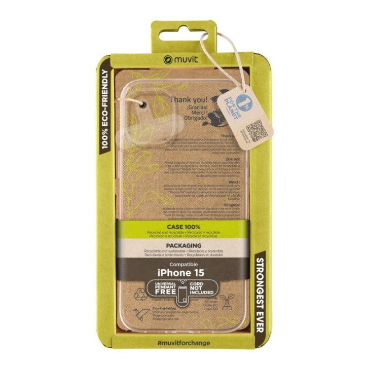 muvit funda muvit recycletek para apple iphone 15 transparente