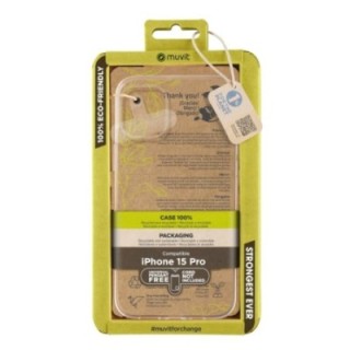 muvit funda muvit recycletek para apple iphone 15 pro transparente