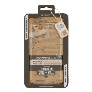 muvit funda muvit shockproof 2m para apple iphone 15 transparente