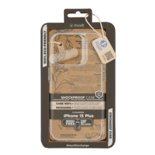 muvit funda muvit shockproof 2m para apple iphone 15 plus transparente
