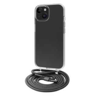 muvit funda muvit recycletek para apple iphone 15 plus transparente + colgante negro