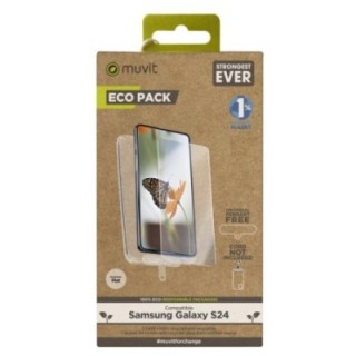 muvit funda muvit para samsung galaxy s24 + protector de pantalla vidrio templado plano