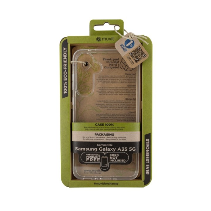 muvit funda muvit recycletek para samsung galaxy a35 5g transparente