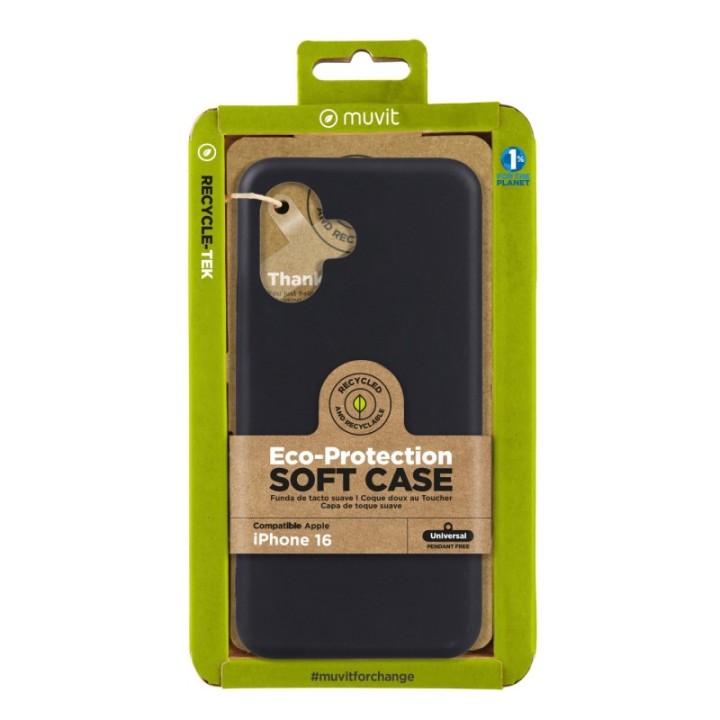 muvit funda muvit recycletek para apple iphone 16 negra