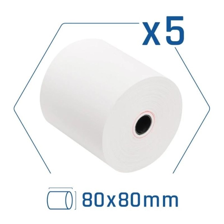 iggual pack 5 rollos papel t?rmico sin bpa 80x80mm