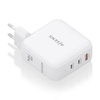 cargador aisens gan 140w 2xusb c pd3.1 qc4.0 1xusb a qc3.0 blanco