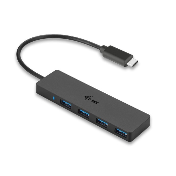 i   tec hub i   tec usb   c delgado con 4 puertos usb 3.0 con cable integrado 20cm