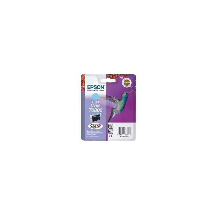 epson cartucho tinta epson t0805 cian claro 7.4ml stylus photo r265    360    rx560    colibri
