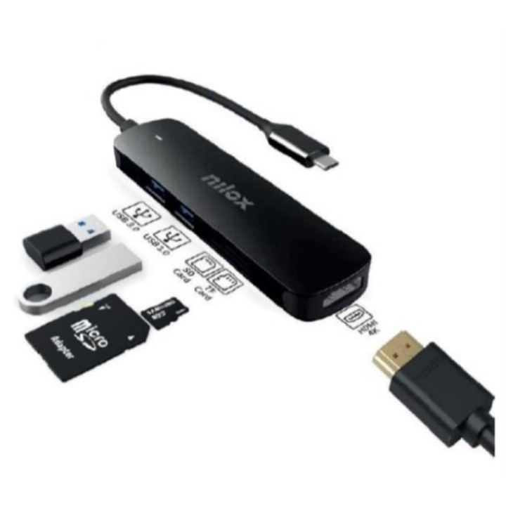 nilox dock nilox 1 x usb tipo c   2 x usb 3.0   sd   micro sd salida usb tipo c
