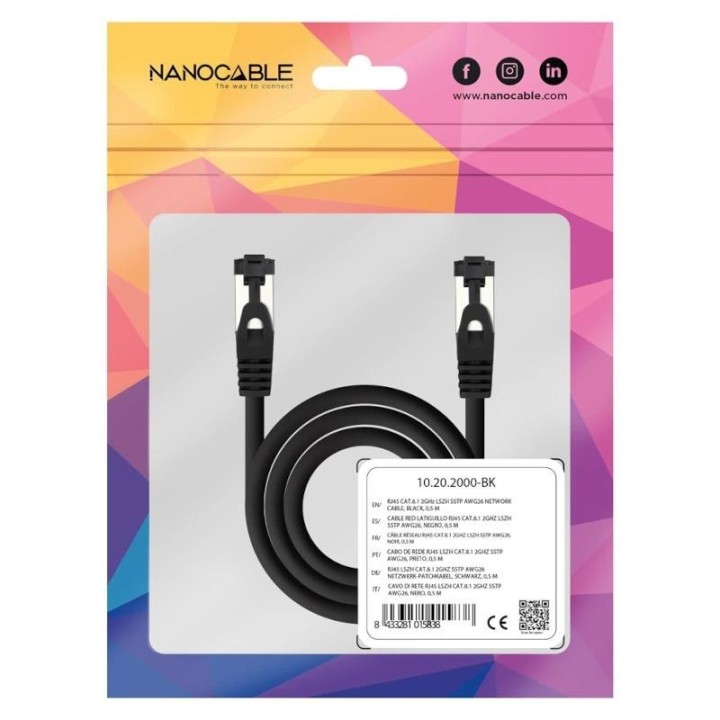 nanocable cable rj45 cat.6 utp cca 10 m negro