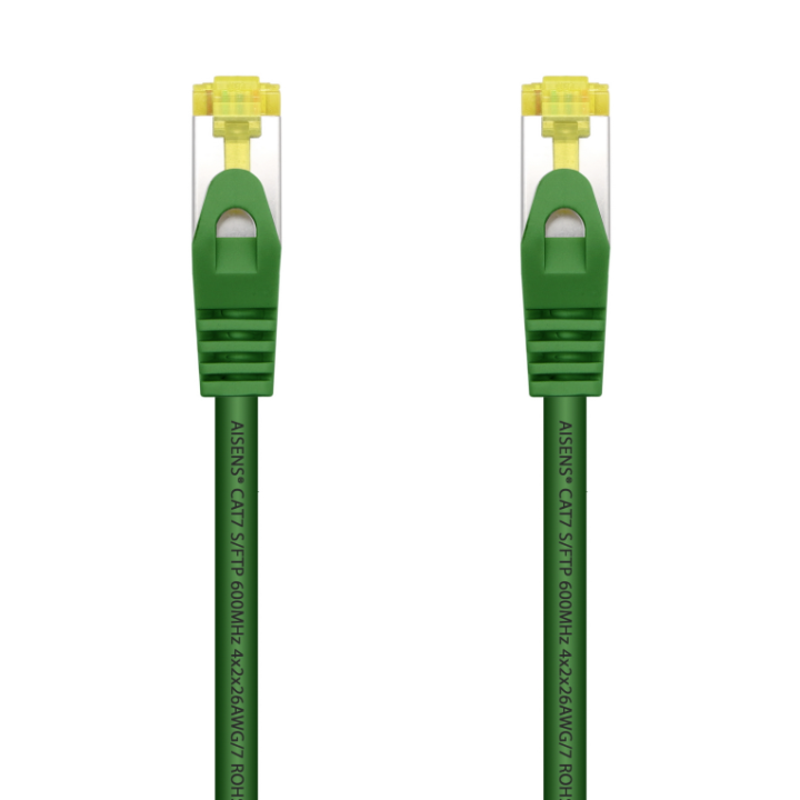 cable red aisens latiguillo rj45 lszh cat.7 sftp pimf 25cm verde