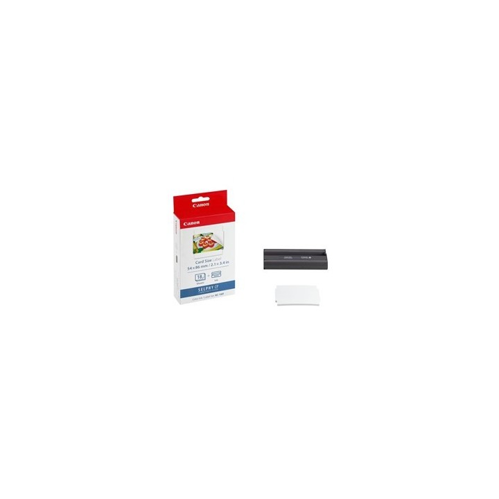 canon papel foto canon selphy kc   18if + tinta 18 adhesivos tarjeta credito series cp