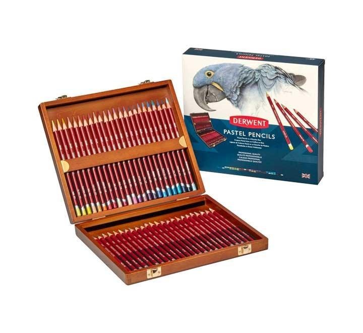 caja madera 48 lapices derwent pastel