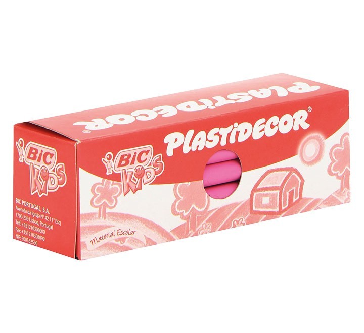est. 25 lapiz cera bic plastidecor rosa