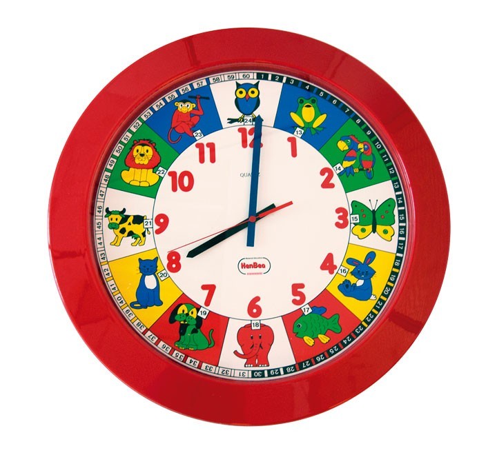 reloj gigante escolar henbea 60Ã¸ animales 760