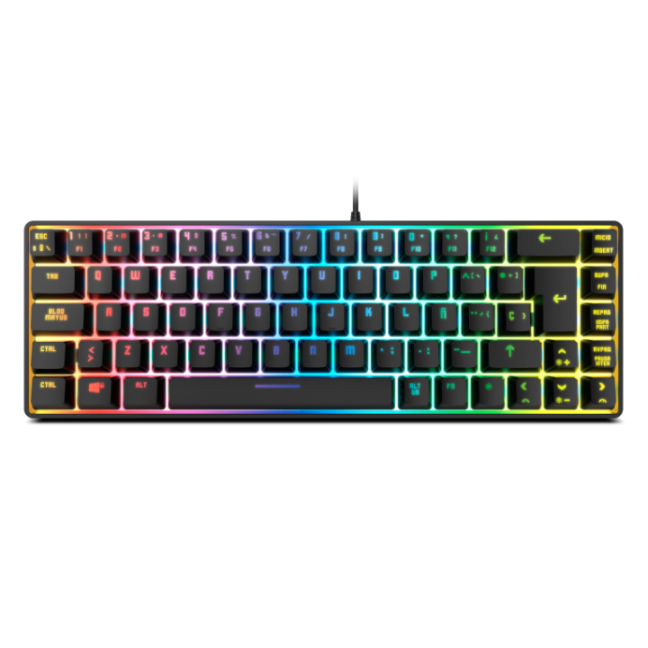 teclado mini krom kalista es usb retroiluminado membrana negro