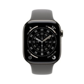 apple smartwatch apple watch s11 gps + cellular 42mm natural titanium case stone grey sport band s