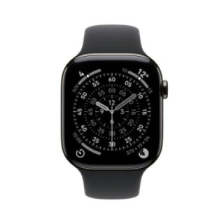 apple smartwatch apple watch s11 gps + cellular 46mm natural slate case black sport band m   l