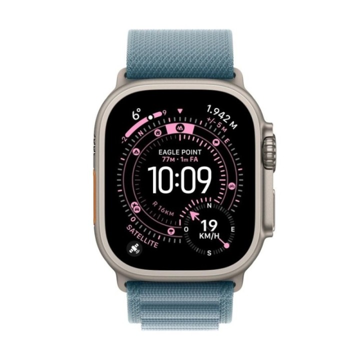apple smartwatch apple watch ultra 3 gps + cellular 49mm natural titanium case blue alpine loop
