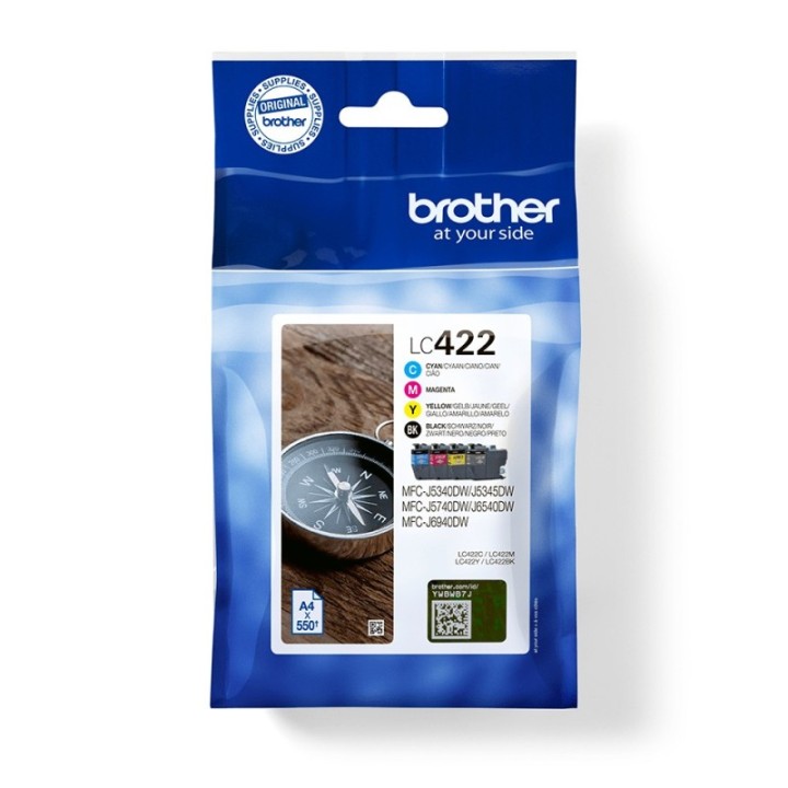 brother pack cartuchos tinta brother lc422val negro cian magenta amarillo 550 paginas