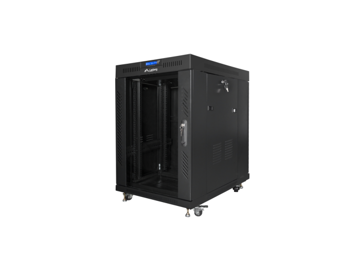 armario lanberg rack 19? 15u 800x1000 lcd puerta cristal flat pack negro