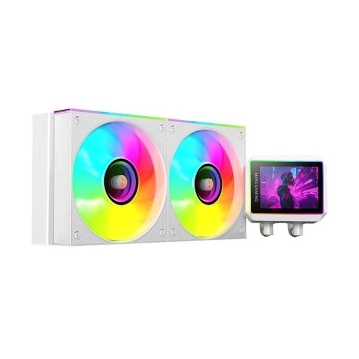 mars gaming kit refrigeracion liquida mars gaming mlvisionii240w argb 2x 120mm blanco