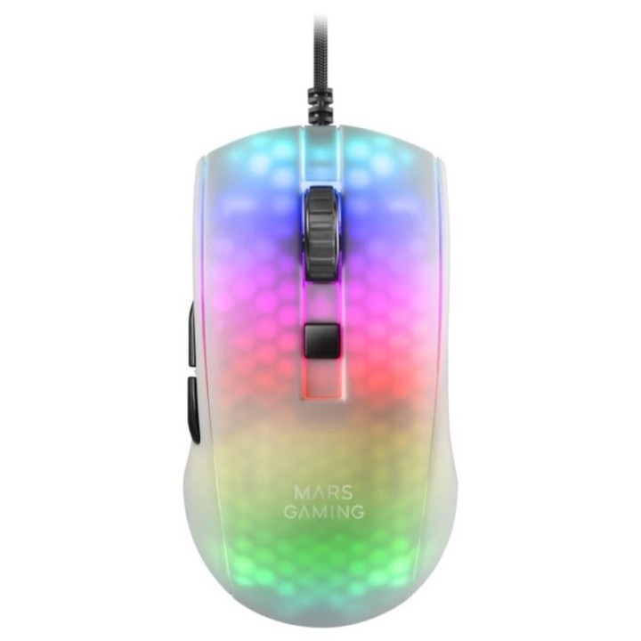 mars gaming raton mars gaming rgb mmr translucido blanco
