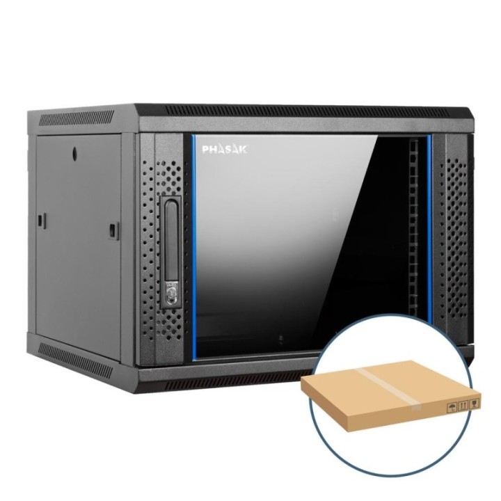 phasak armario rack mural 19 pulgadas phasak pro 9u 600x450 desmontado  envio flat pack   incluyen 2