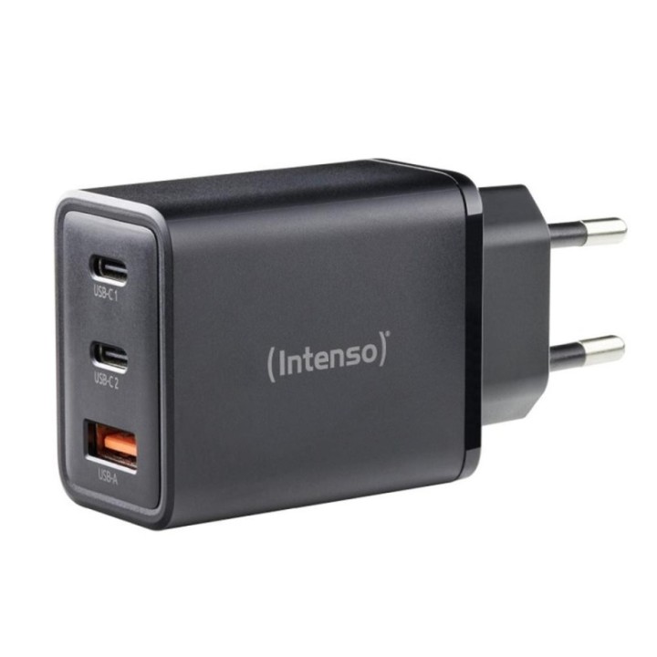 intenso cargador de pared intenso gan w65acc 2x usb tipo c 1x usb tipo a negro